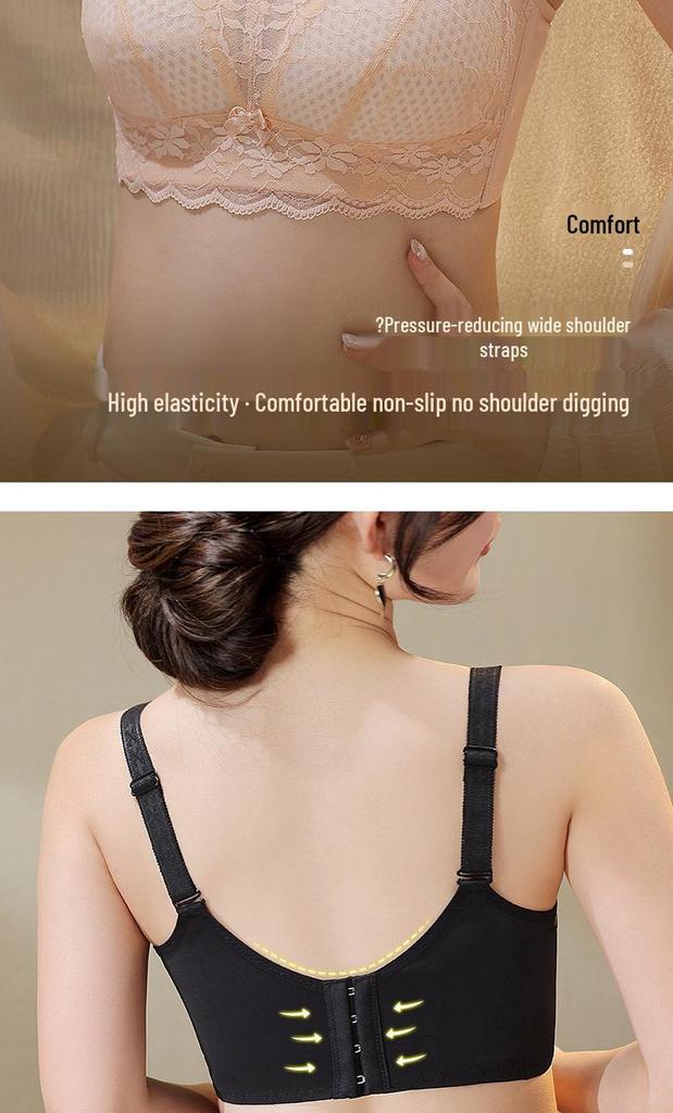 Wire-Free Push-Up Full Cup Bra for Large Breasts: Slimming, Side Fat Gathering, Anti-Sagging, Plus Size