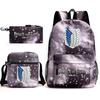 Attack Giant Elementary School Bag Backpack Casual School Bag Three-piece Set