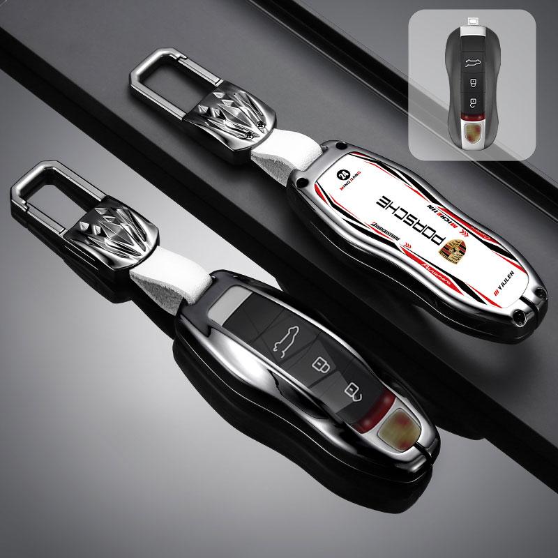 Coque de protection pour clé de voiture en alliage de zinc pour Porsche Panamera Spyder Carrera Macan Boxster Cayman Cayenne 911 718 981 991 Accessoires