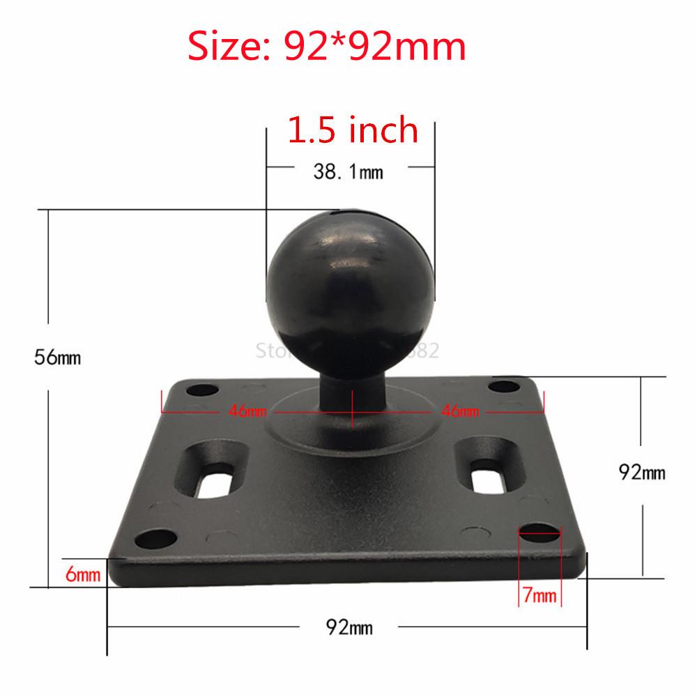 Jadkinsta 1 or 1.5 Inch Rubber Ball Mount To Aluminum Motorcycle Round Square Mounting Base Plate for Gopro Camera Cellphones