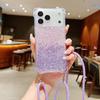 Four Corners Strap Glitter Case For iPhone 17 Pro Max 16 15 11 12 13 14 Plus Air Shockproof Crossbody Lanyard Rope Cord Cover