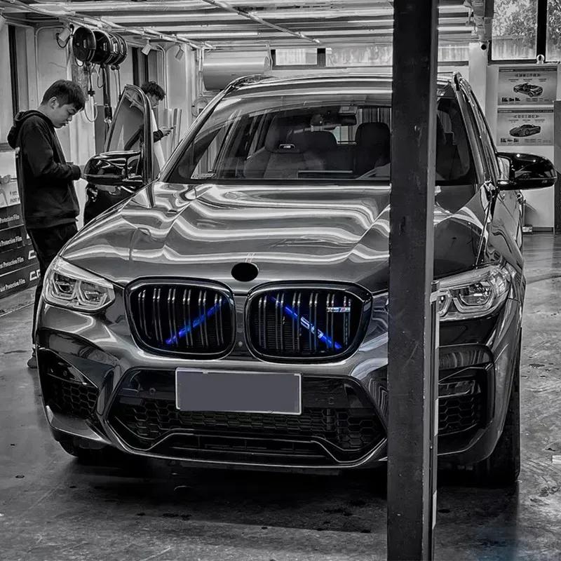 Car Front Grille Mesh Protective Strip Cover Trim For BMW X5 G05 X6 G06 X7 G07 2018      2024 Accessories