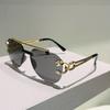 Rimless Pilot Sunglasses Men Fashion Vintage Gradient Casual Shades Women Trendy Brand Design Outdoor Decor Sun Glasses