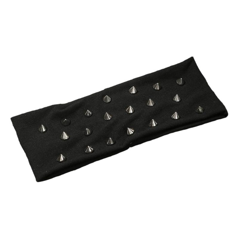 Fascia per Capelli Elastica Antiscivolo Elasticizzata con Borchie Rivettate Fascia per Capelli Traspirante per Donna Uomo Unisex da Indossare per Attività Sportive