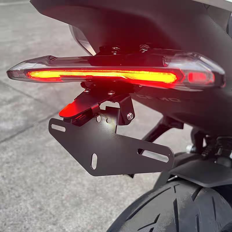 Off-Road Motorcycle Folding Rear License Plate Holder Fender Eliminator Kit Competible With Motorbike 675NK 675 NK 675 SS CF Moto 675SR 675 SR SR-R
