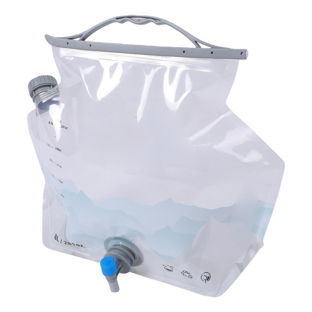 8L Water Storage Bag Large Capacity Faucet Design Portable Foldable Water Container Bag for Camping