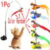 Interactive Teaser with Strong Suction Cup Base Bell & Detachable Bird Toy