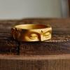 Finger Rings Adjustable Open Rings Buddhas Half Face Rings Accessory Handcrafted Buddhist Jewelry for Women Girl