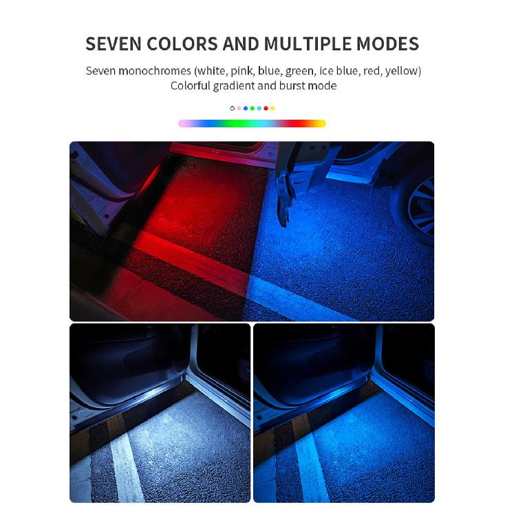 4PCS Magnetic Led Interior Car Wireless Adhesive LED Light Neon Car Door Lights LED Welcome Light Anti-collision Strobe Lights