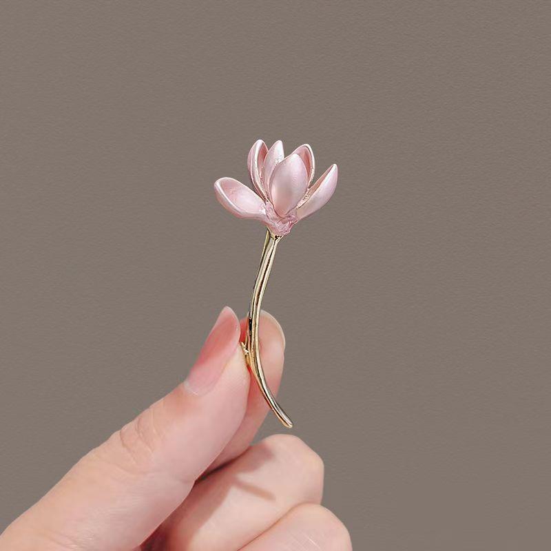 Korean Luxury Tulip Pearl Flower Brooch - Elegant High-End Women's Accessory