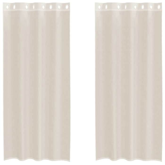 VidaXL Sheer Curtains with Eyelets 2 Pcs Cream 140x245 Cm, Net Curtain, Transparent Curtain, Window Voile, 4102074