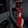 2Pcs Red Carbon Fiber Interior Steering Wheel Cover Trim For Toyota Tacoma