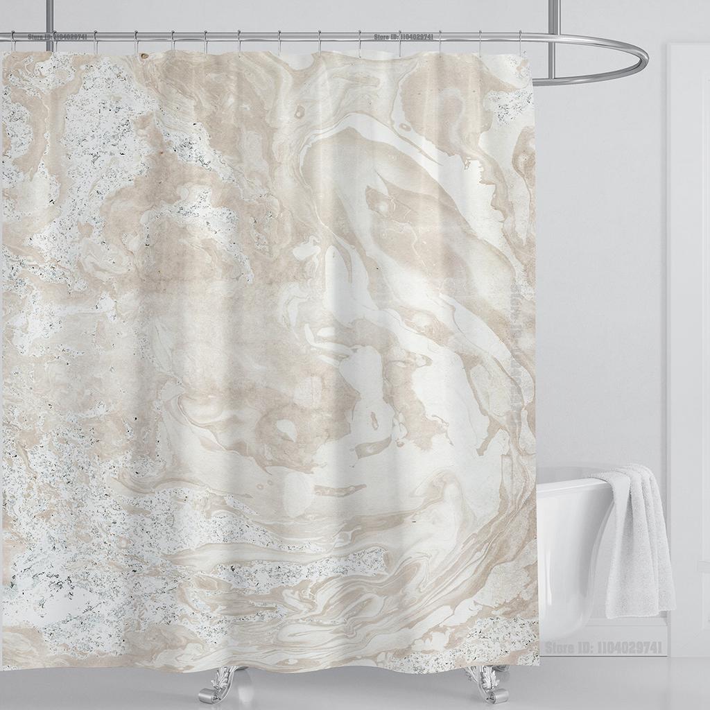 Marmor Wasserdichter Duschvorhang Wasserdichter Duschvorhang für Badezimmerdekor Bedruckter Waschbarer Duschvorhang mit Haken