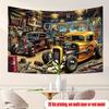 American Retro Hot Rod Garage Tapestry Vintage Car Art Wall Decor