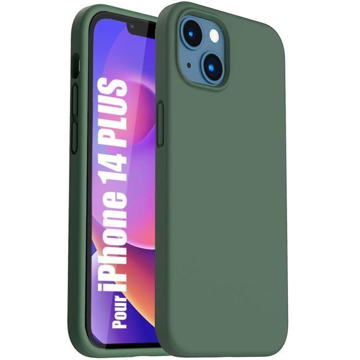 Coque - E.F.CONNECTION - pour iPhone 14 Plus - Silicone TPU - Souple - Vert Nuit