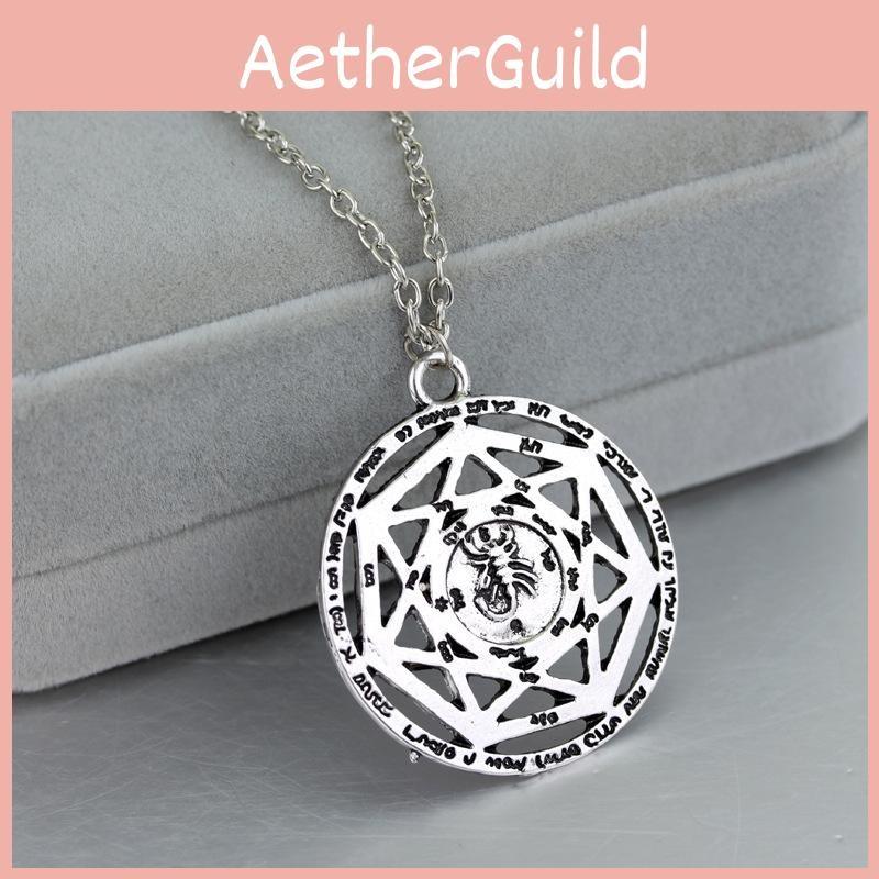 Ankh Supernatural Pendant Necklace With Alloy Material And Snake Chain For Gift And Cosplay Use