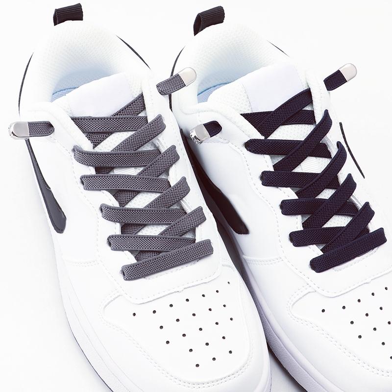 2Pair Elastic Laces Sneakers No Tie Shoe laces 8MM Wide Flat Shoelaces without ties Kids Adult shoelace Shoe Accessories