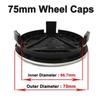 Für Mercedes Benz 4 Stück 75mm Mercedes Benz Felgendeckel für Mercedes Benz B/C/E/S-Klasse A-Klasse C200L GLC GLK CLA W126 Aut
