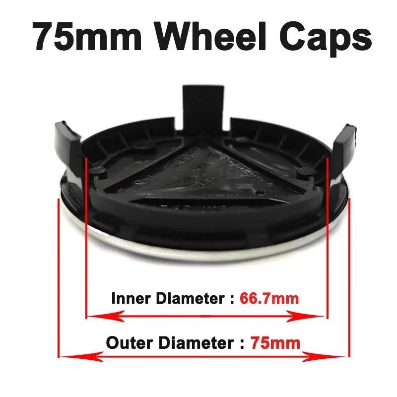 Für Mercedes Benz 4 Stück 75mm Mercedes Benz Felgendeckel für Mercedes Benz B/C/E/S-Klasse A-Klasse C200L GLC GLK CLA W126 Aut