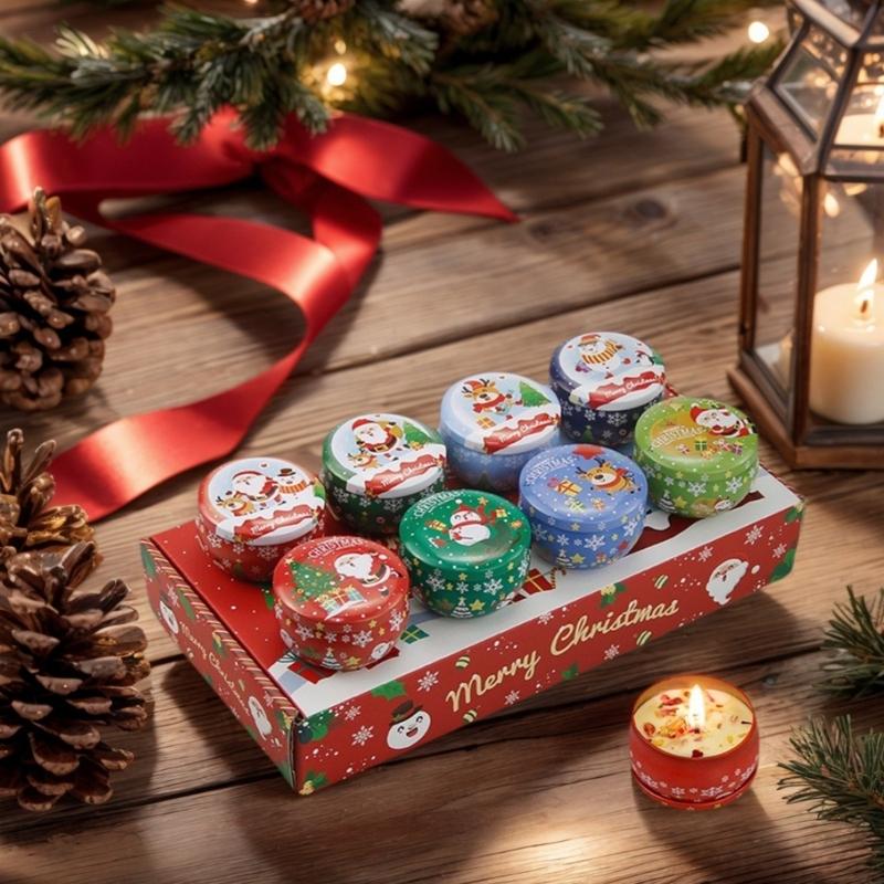 Holiday Scented Candle Long Burning 8 Hour Christmas Decoration Gift In Gift Box Natural Aromatherapies Candle