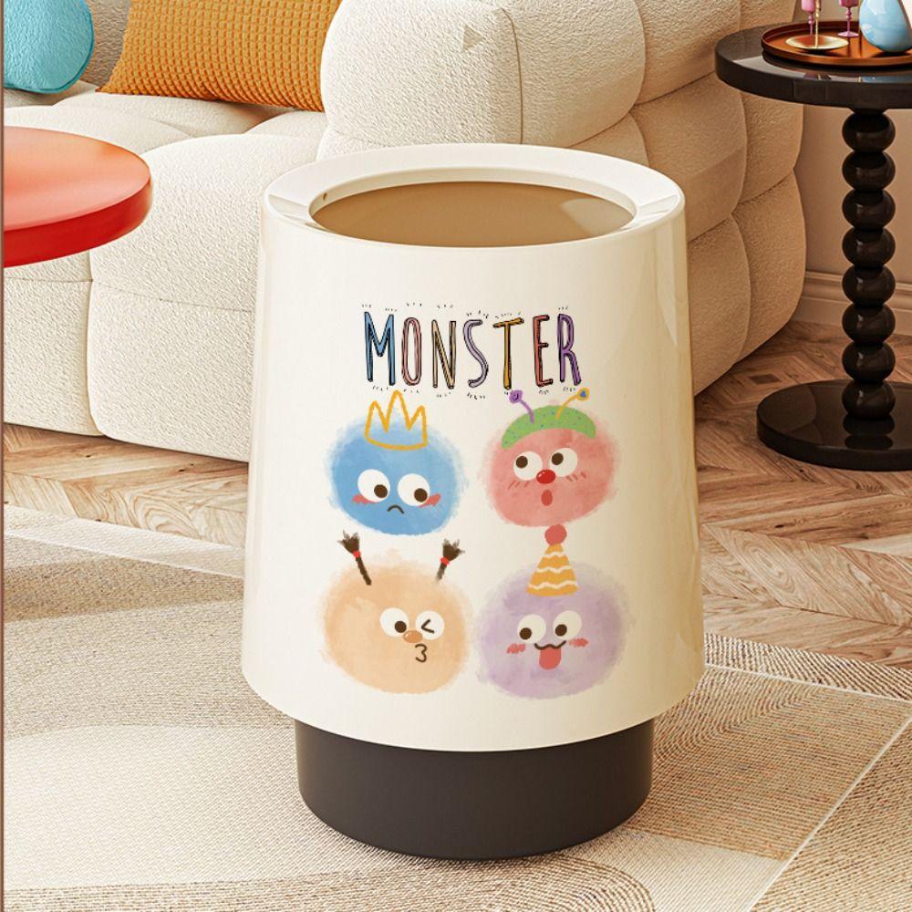 Cute Garbage Bin Plastic Paper Basket Dustbin Waste Bin Living Room