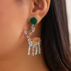 Salircon 3 Styles Christmas Light Elk Stud Earring Women New Creative Cat Cattle Acrylic Piercing Earring Jewelry Xmas Gift