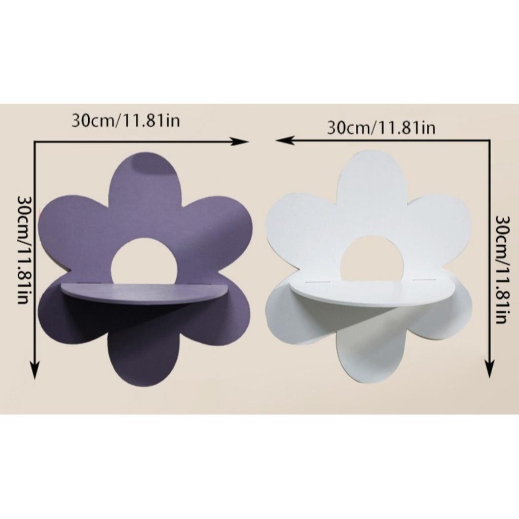 Wooden Flower Shaped Wall Ornaments Storage Rack, Simple Homestay Home Decoration Pendant