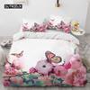 Flower Duvet Cover Set Microfiber Red Rose Bedding Set King Size Floral Print for Valentine's Day Mother's Day Soft Quilt Cover