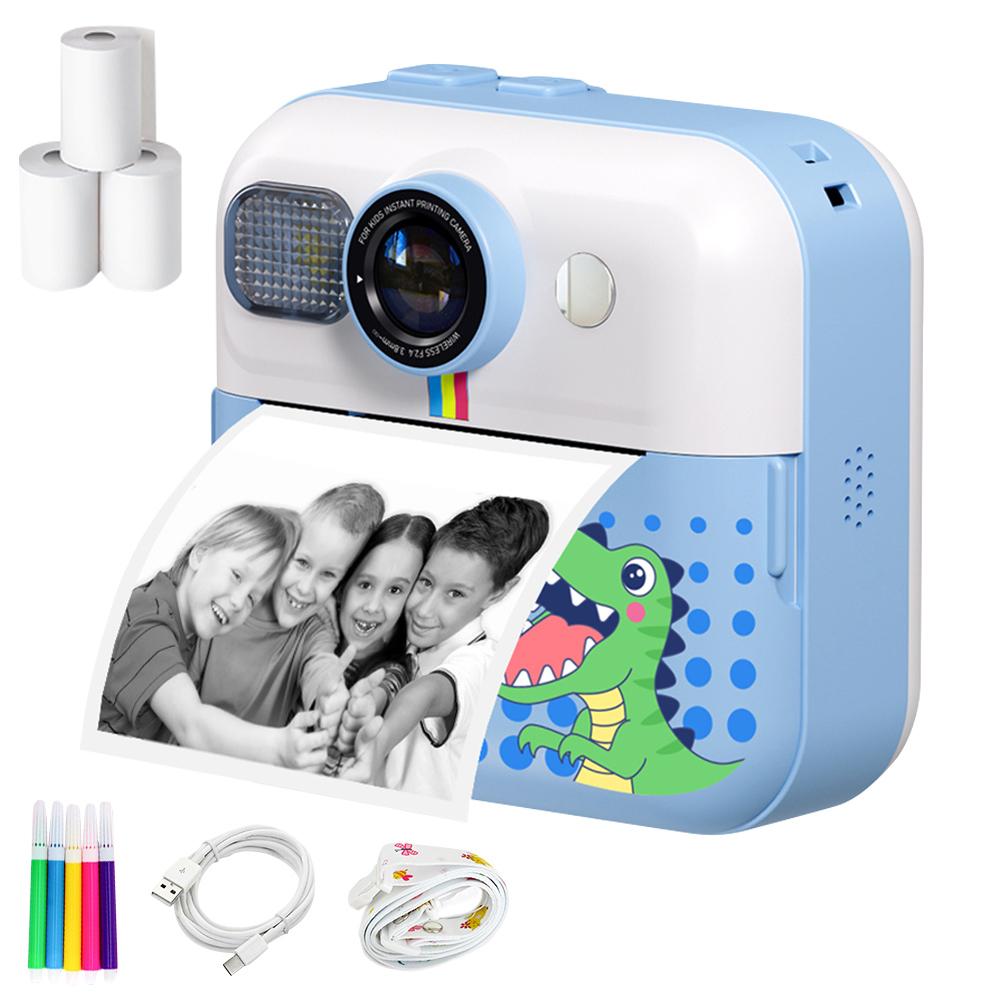 Kids Mini Instant Print Digital Camera with 48MP and 1080P Video for Fun Photography and Creative Coloring
