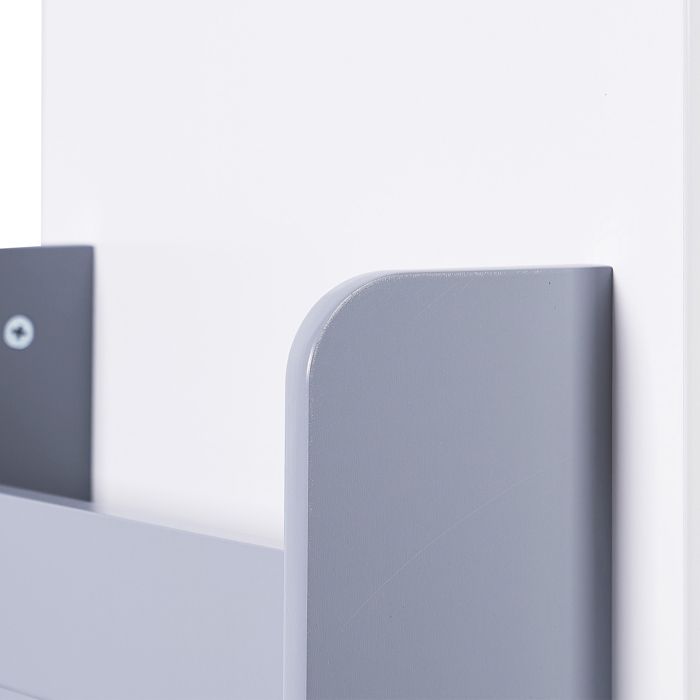 GINGER HOME – Περιστρεφόμενη βιβλιοθήκη για παιδιά 360°, 4 επίπεδα, MDF λευκό/γκρι, 53,5 × 40 × 120 εκ.