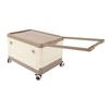 Folding Storage Bin with Lid Wheels PP Stackable Rolling Utility Storage Box Container with Handle