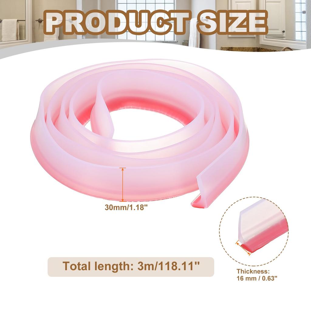 PATIKIL Folding Shower Threshold Water Dam Guard Shower Stopper Barrier Sink Splash Guard L Shape for Frameless Shower Door Bottom Clear 118"