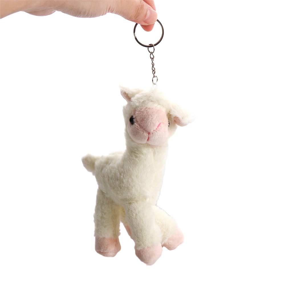 Backpack Accessory Plush Doll Pendant Handmade Key Trinket Sheep Key Ring Stuffed Toy Keychain Alpaca Keychain Animal Keyring