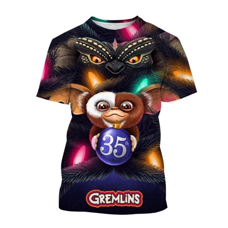Mode heißer Verkauf neues Weihnachts-Horrorfilm Gremlins 3D-gedrucktes T-Shirt Puppenmonster bedrucktes T-Shirt Herren und Damen Kinder Tops