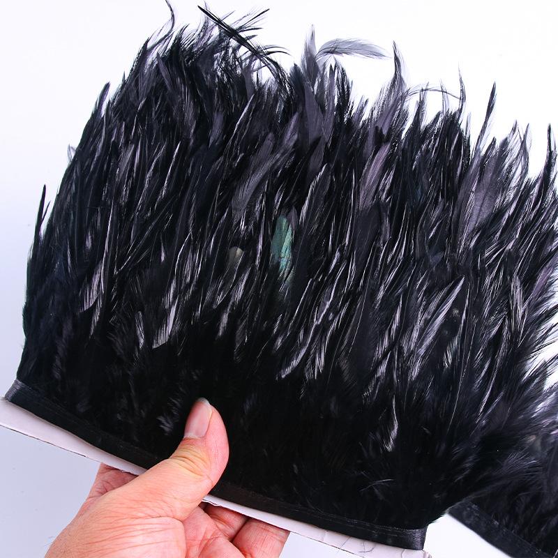Black Tip Cloth Strip Feather Skirt Feather Cloth Strip Jewelry Handicrafts Decorative Clothing Accessories
