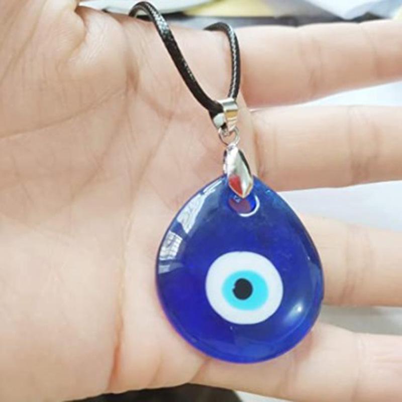 Blue Evil Eye Glass Necklace - Turkish Pendant Jewelry