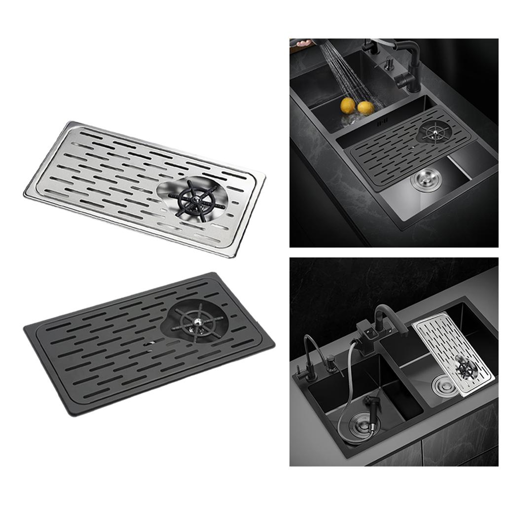 rinser with Drip Tray Sink Accessories for Kitchen - black, 42.5x23x3cm