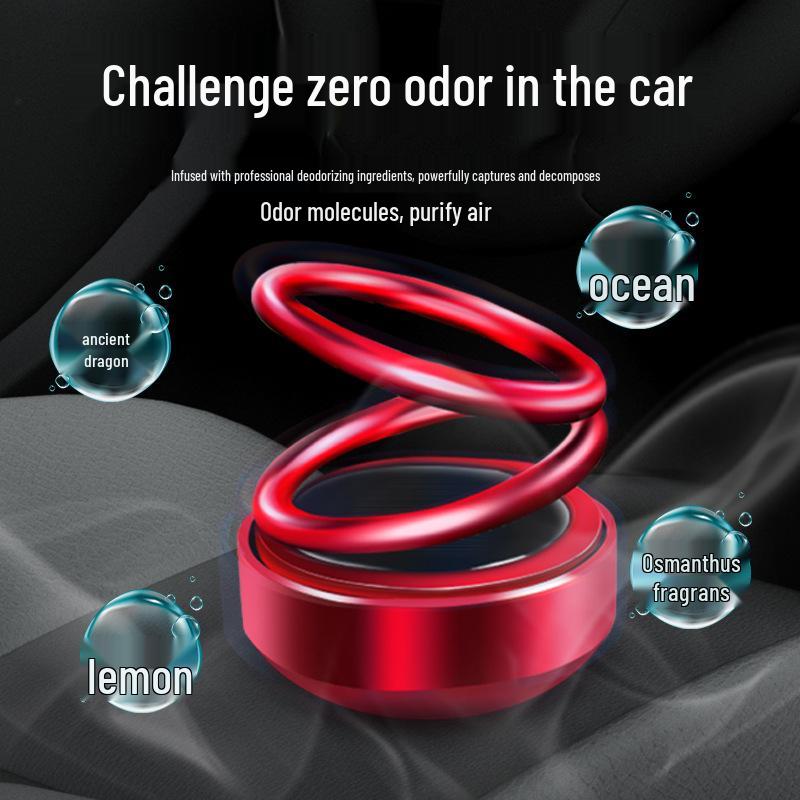 New Solar-Powered Rotating Car Perfume Ornament