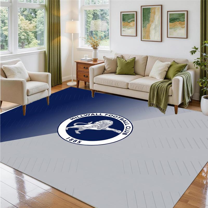 Millwall Football Design Crystal Velvet Rug Soft Decorative Mat for Bedroom Entrance