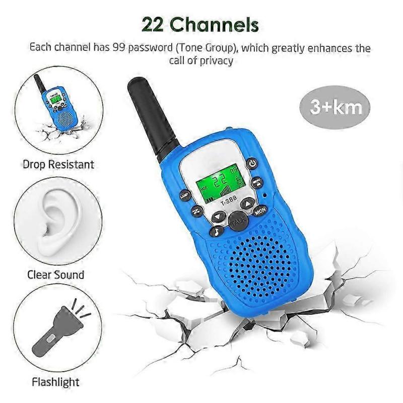 Walkie Talkies For Kids, 3 Kms Long Range Children Walky Talky Handheld Radio Kid Toy Gifts For Boys And Girls 3 Pack