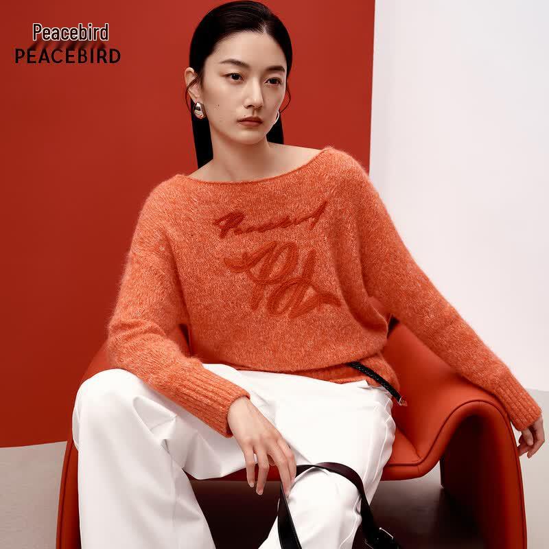 PEACEBIRD Women s Alpaca Blend One-Shoulder Knit Sweater A1EEG1212 M