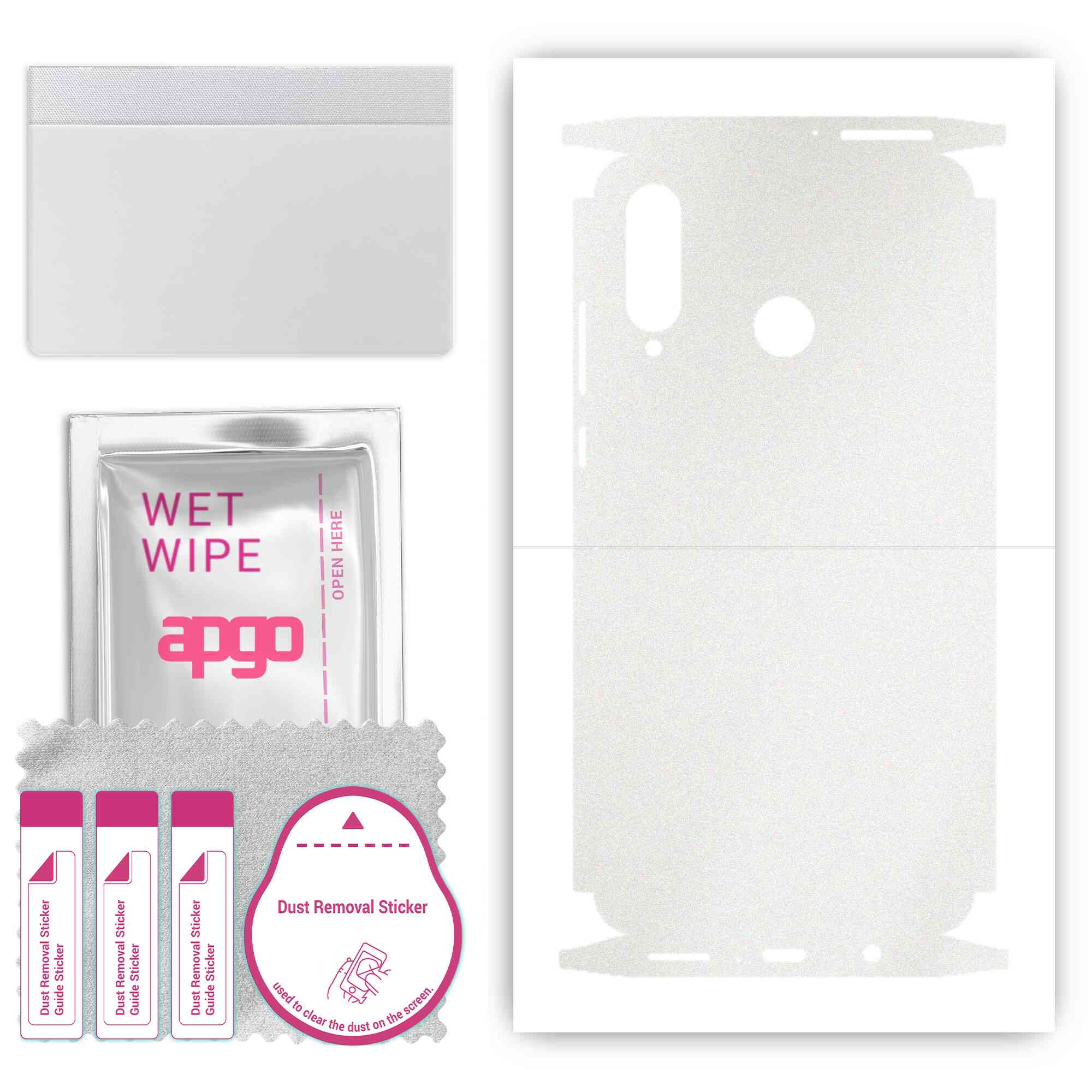 

apgo Protective Skin Sticker for the back+sides compatible with Huawei nova 4e, Full Wrap Film, Foil, Vinyl - Pattern Matte Transparent