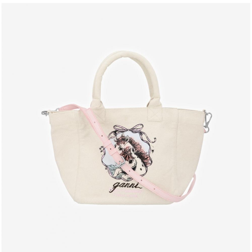 Ganni Pony Logo Easy Small Shopper Bag Shoulder Bag C2080028