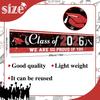 Black and Red Graduation Banner, Large Graduation Decorations Class of 2026 Congrats Grad Hanging Banner Yard Sign 118"x 24" for Indoor Outdoor 2026