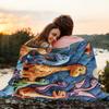 VIKAMA Cute Jurassic Dinosaur Fleece Blanket,3D Stuffed Look Print Toddler Bed Cover,Kids Room Decor All Season Nap Throw