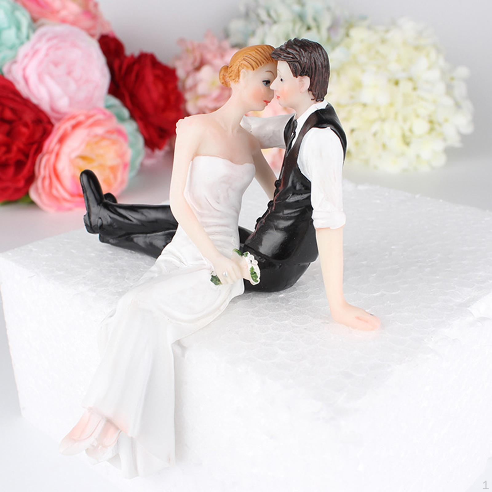 

Charming Wedding Cake Decor with Miniature Bride And Groom Figurines style A