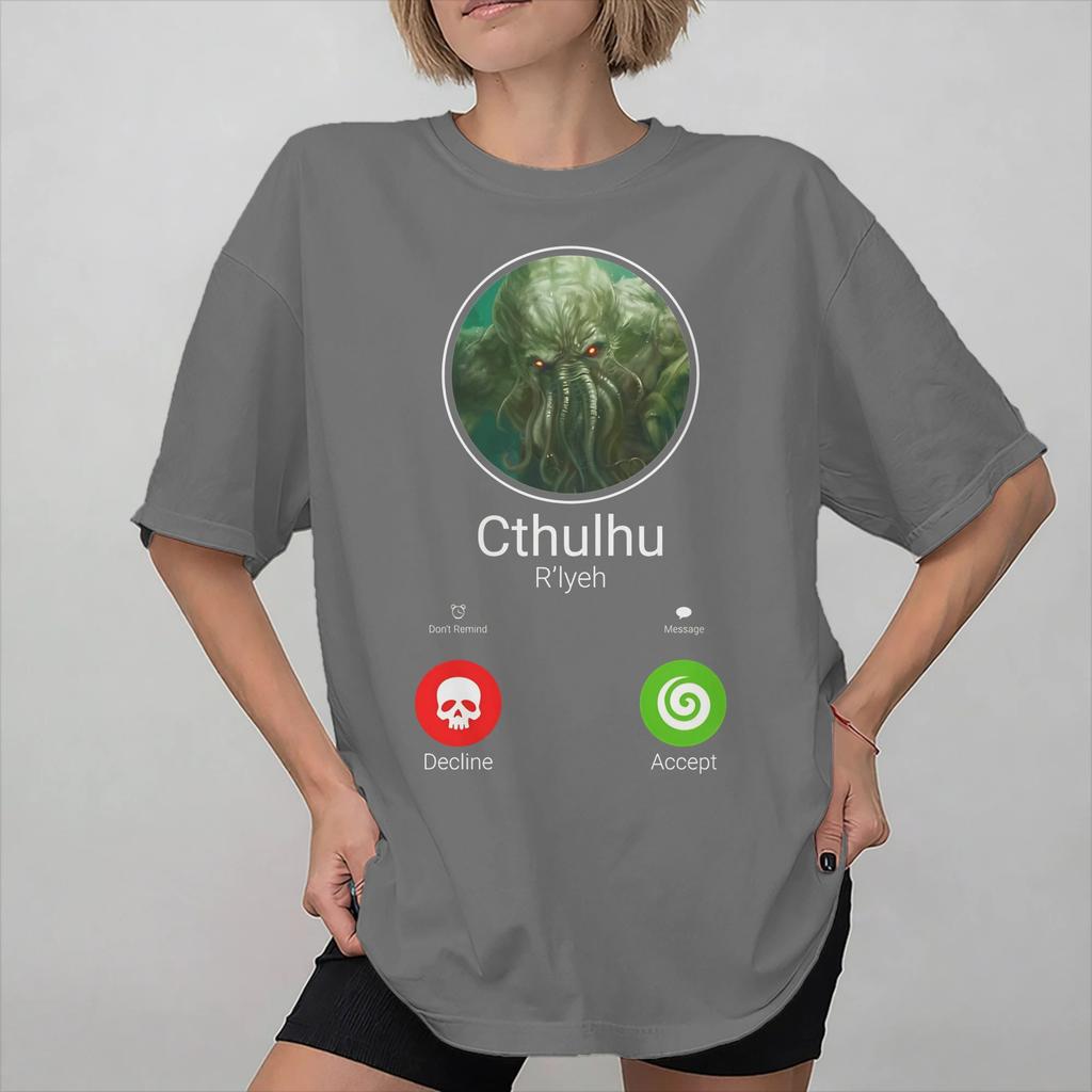 Unisex Women Graphic Printed Call Of Cthulhu Lovecraft T Shirt Tee Cotton Tshirts Clothing