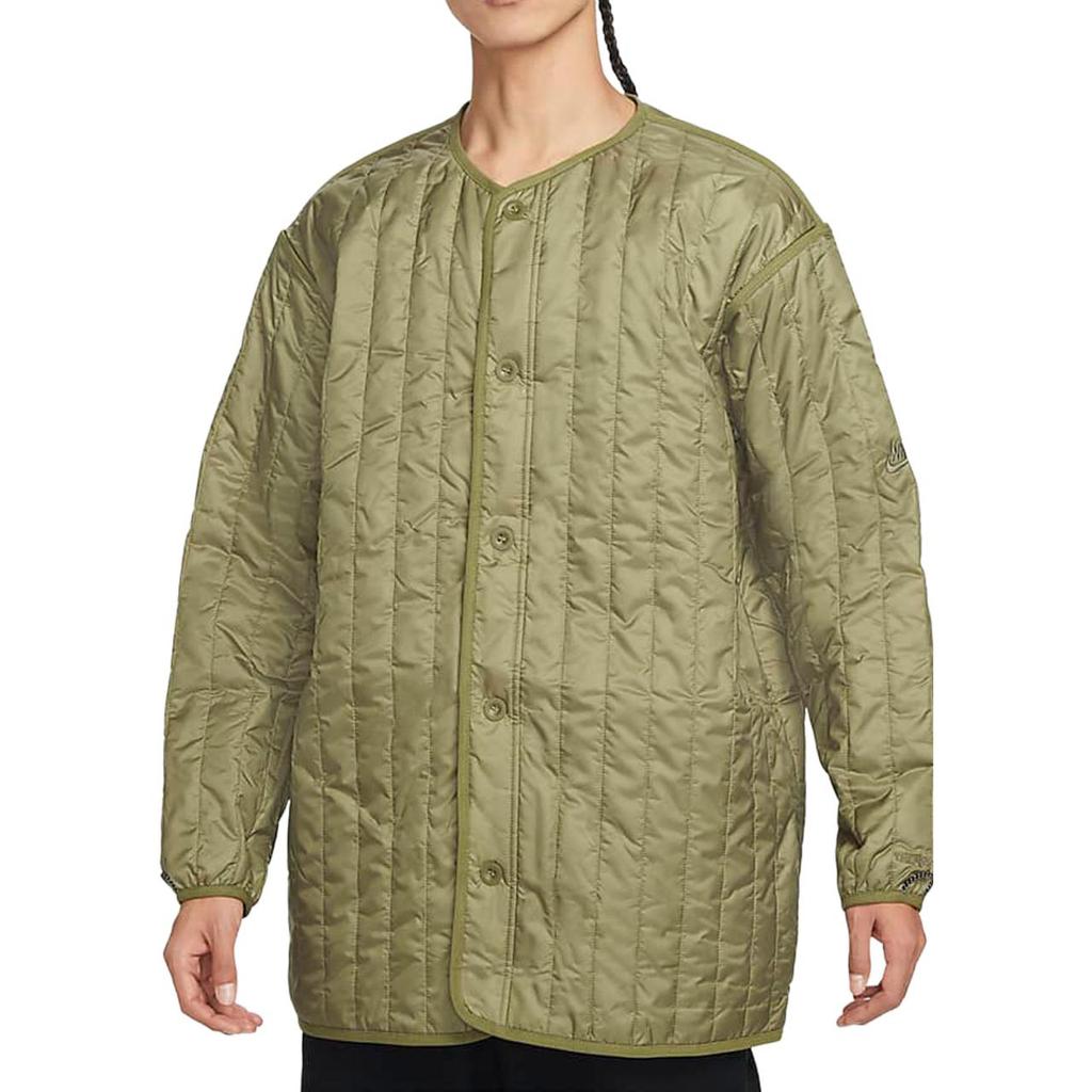 Nike Veste Homme Coton Couleur Unie Sports Extérieur Mi-Longueur à Capuche Décontractée Manches Longues Kaki DQ4283-382