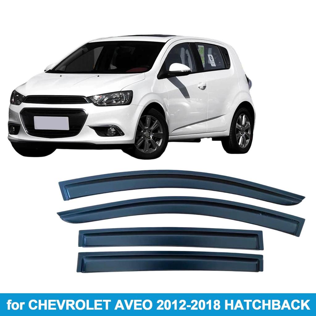 Chevrolet Aveo 2012-2018 Hatchback Side Window Visors for Rain and Sun