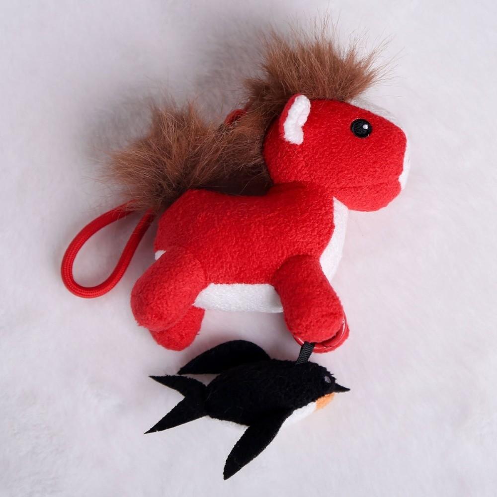 Horse Stepping Flying Swallow Stuffed Animal Keyring Plush Horse Doll Pendant  Birthday Gift